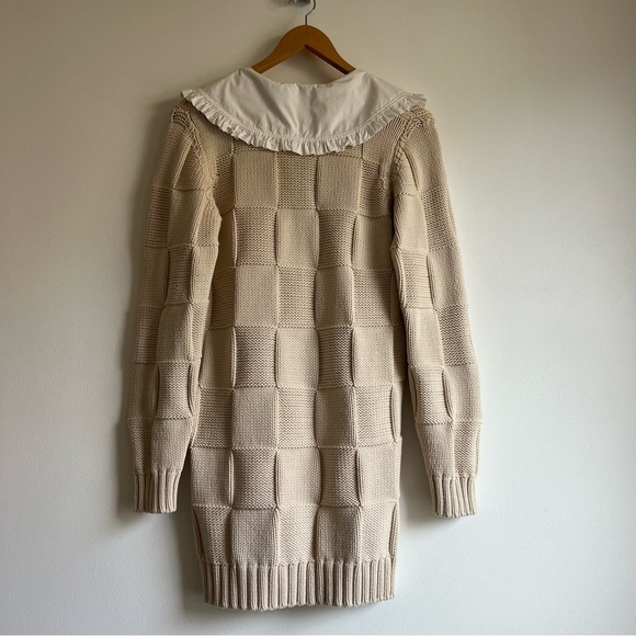 Ganni Smiley Poplin Collar Cardigan in Brazilian Sand - Picture 12 of 16